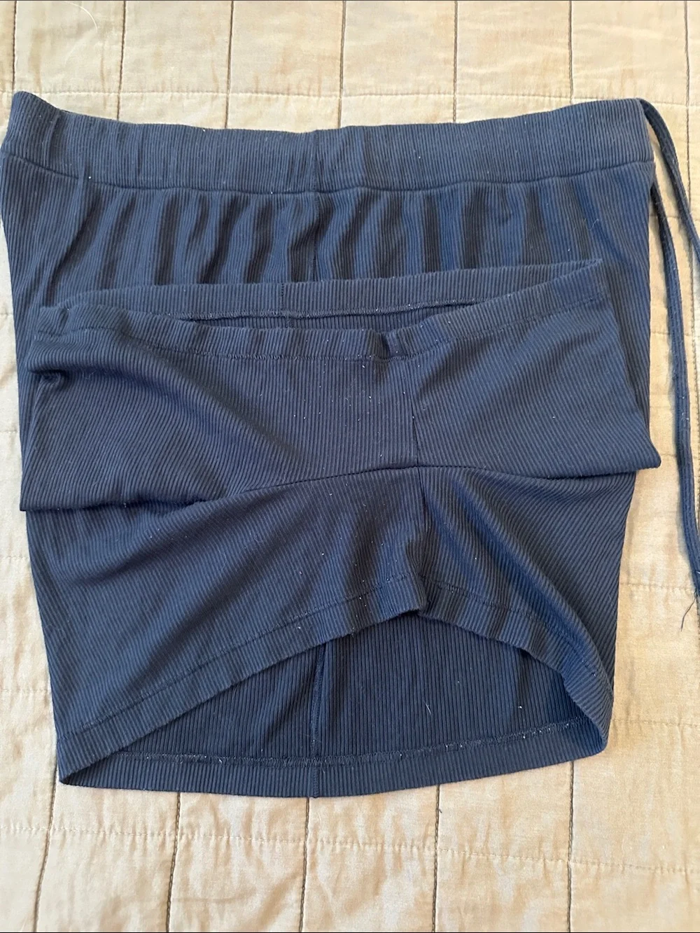 SKIMS Navy Blue Ribbed Drawstring Pajama Shorts - Women's - Picture 5 of 5